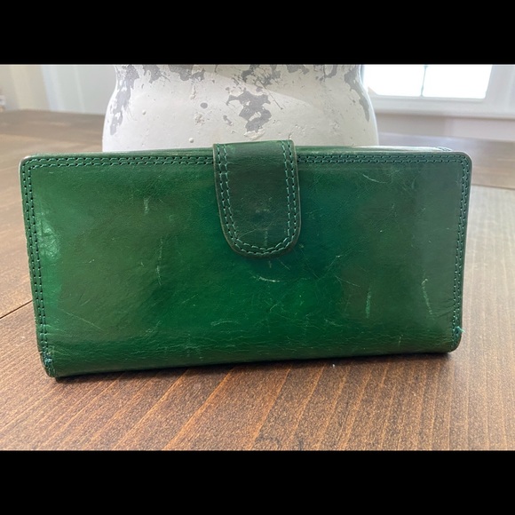 Green leather wallet - Picture 4 of 7